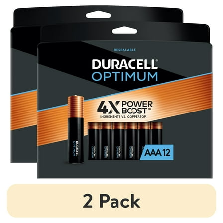 Duracell Optimum AAA Battery with 4X POWER BOOST™, 1.5V, 12 Pack Resealable Package