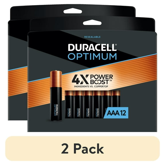 Duracell Optimum AAA Battery with 4X POWER BOOST™, 1.5V, 12 Pack Resealable Package