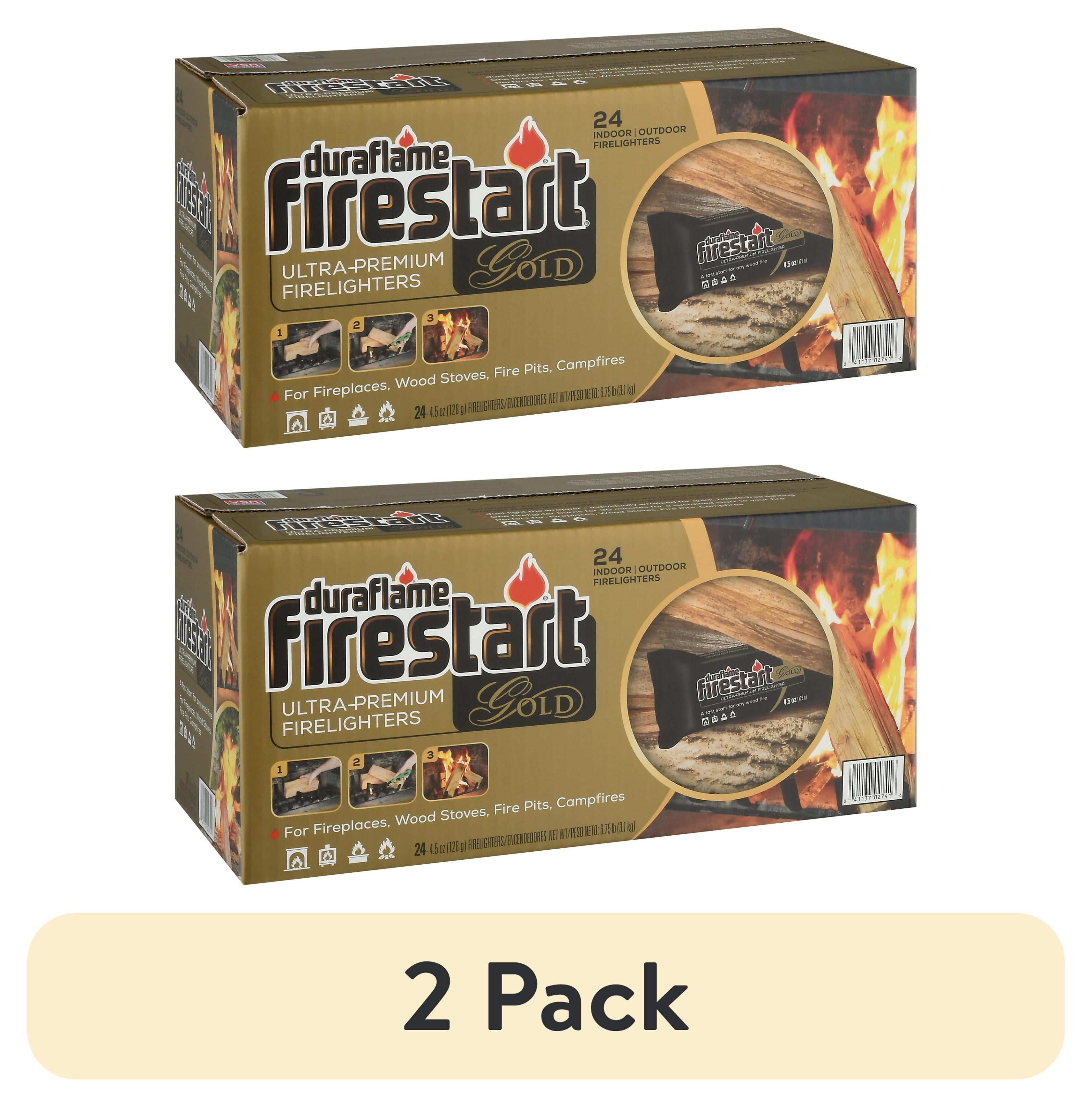 (2 pack) Duraflame Firestart Gold 4.5oz Premium Firelighters for Indoor and Outdoor Wood Fires, 24-Pack