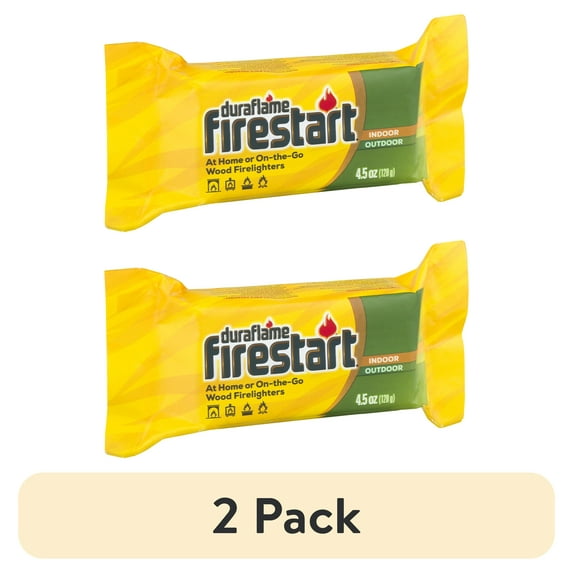 (2 pack) Duraflame Firestart Indoor/Outdoor Fire Starter for Wood Fires, 4.5 oz., 1-Count, Water Resistant Wrappers