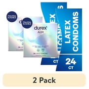 2 pack Durex Air Ultra Thin Condoms For Men, Rubber Latex Condoms with Silicone Lube, FSA/HSA, 24 ct