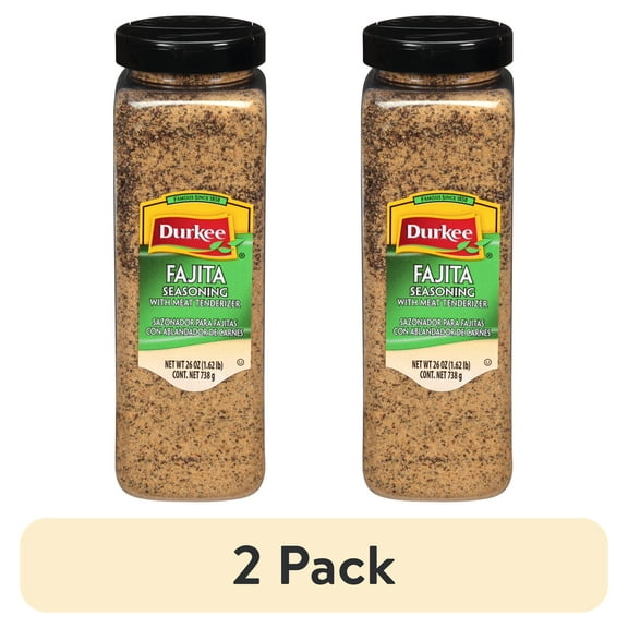 (2 pack) Durkee Fajita Seasoning with Meat Tenderizer 26 oz. Shaker