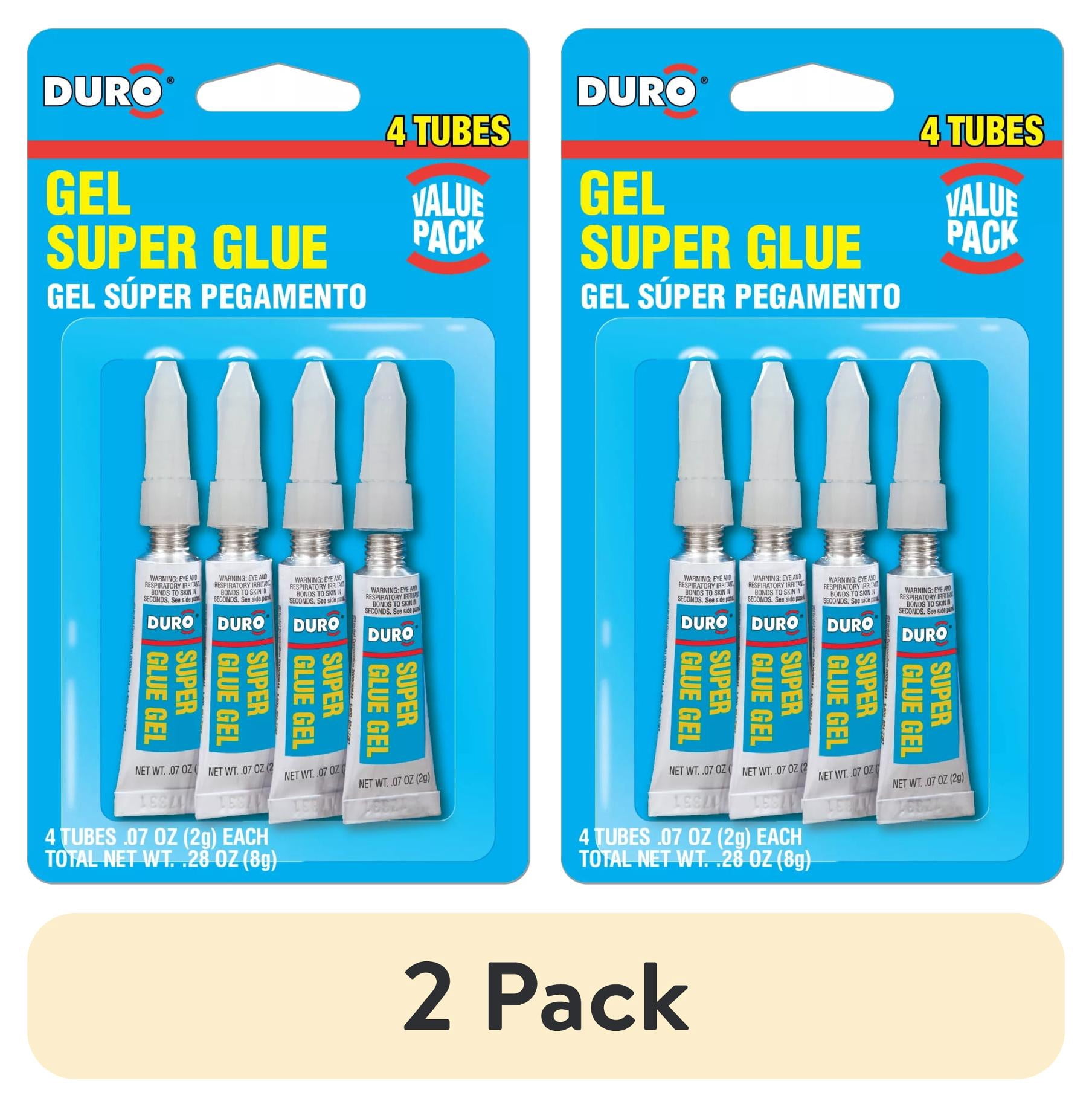 (2 pack) Duro Super Glue, 1 Pack of 4 Tubes, Clear 2 g Tubes