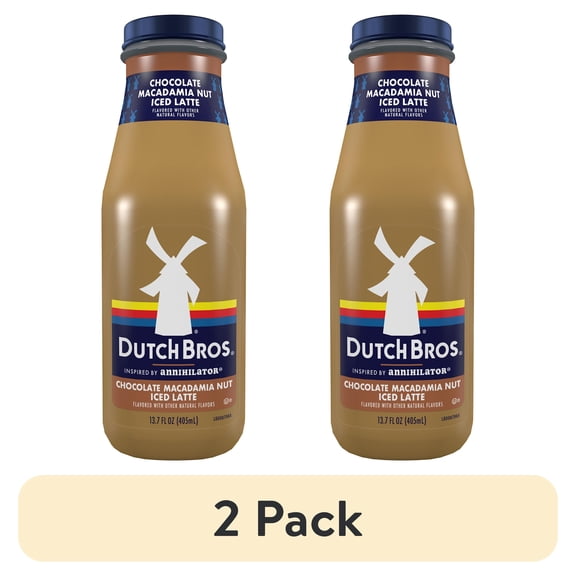 (2 pack) Dutch Bros® Chocolate Macadamia Nut Iced Latte, Inspired by Annihilator®, 13.7 fl oz Bottle