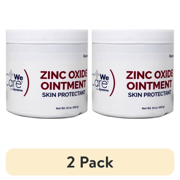 (2 pack) Dynarex Zinc Oxide Ointment Skin Protectant, 15 oz Jar