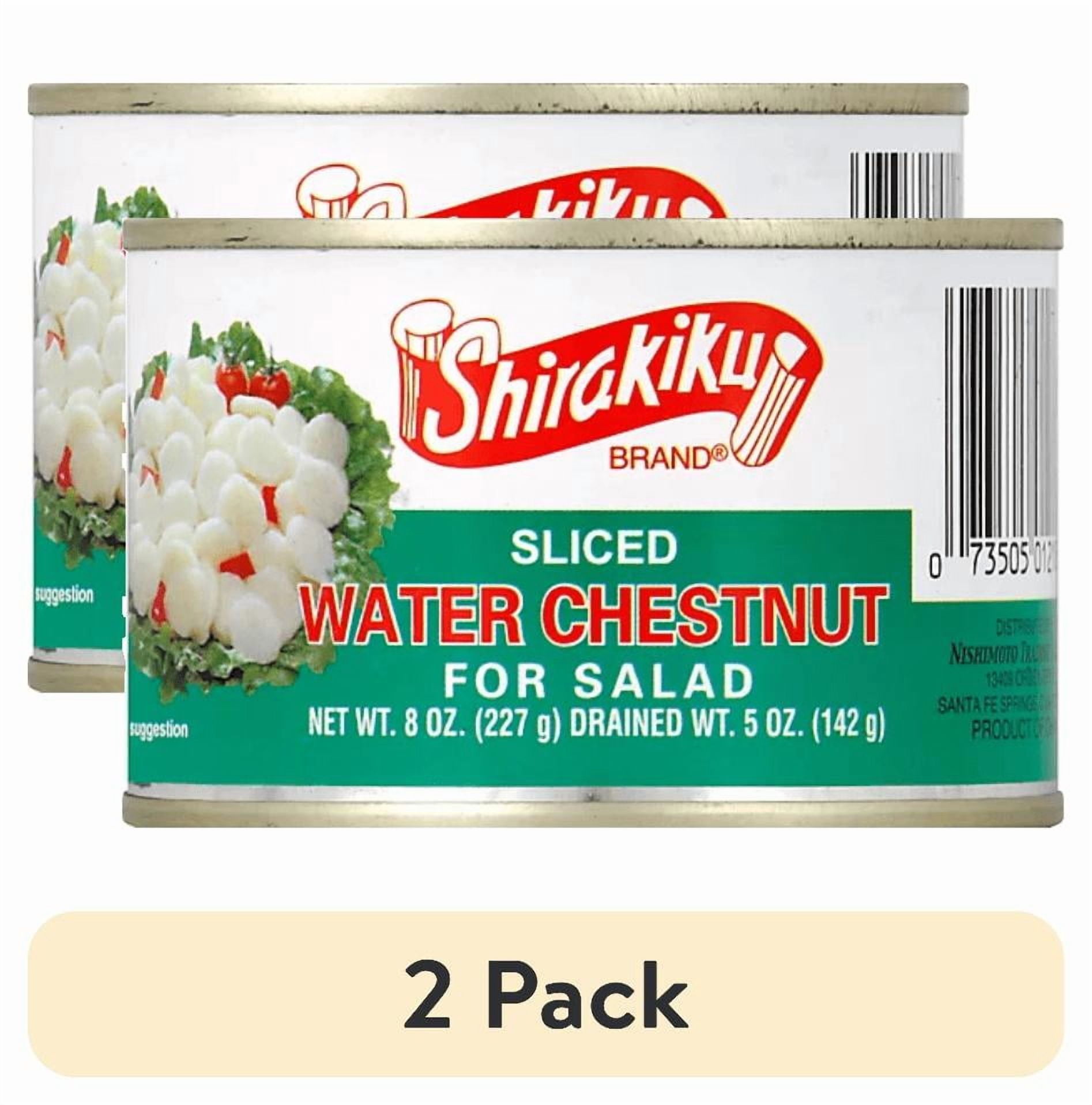 (2 pack) Shirakiku Water Chestnuts Sliced, 8 oz, Contains Chestnuts, Does Not Contain Dairy