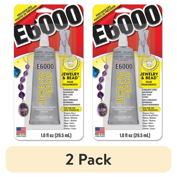 (2 pack) E6000 JEWELRY & BEAD CLR 1.0 FL OZ 6PK