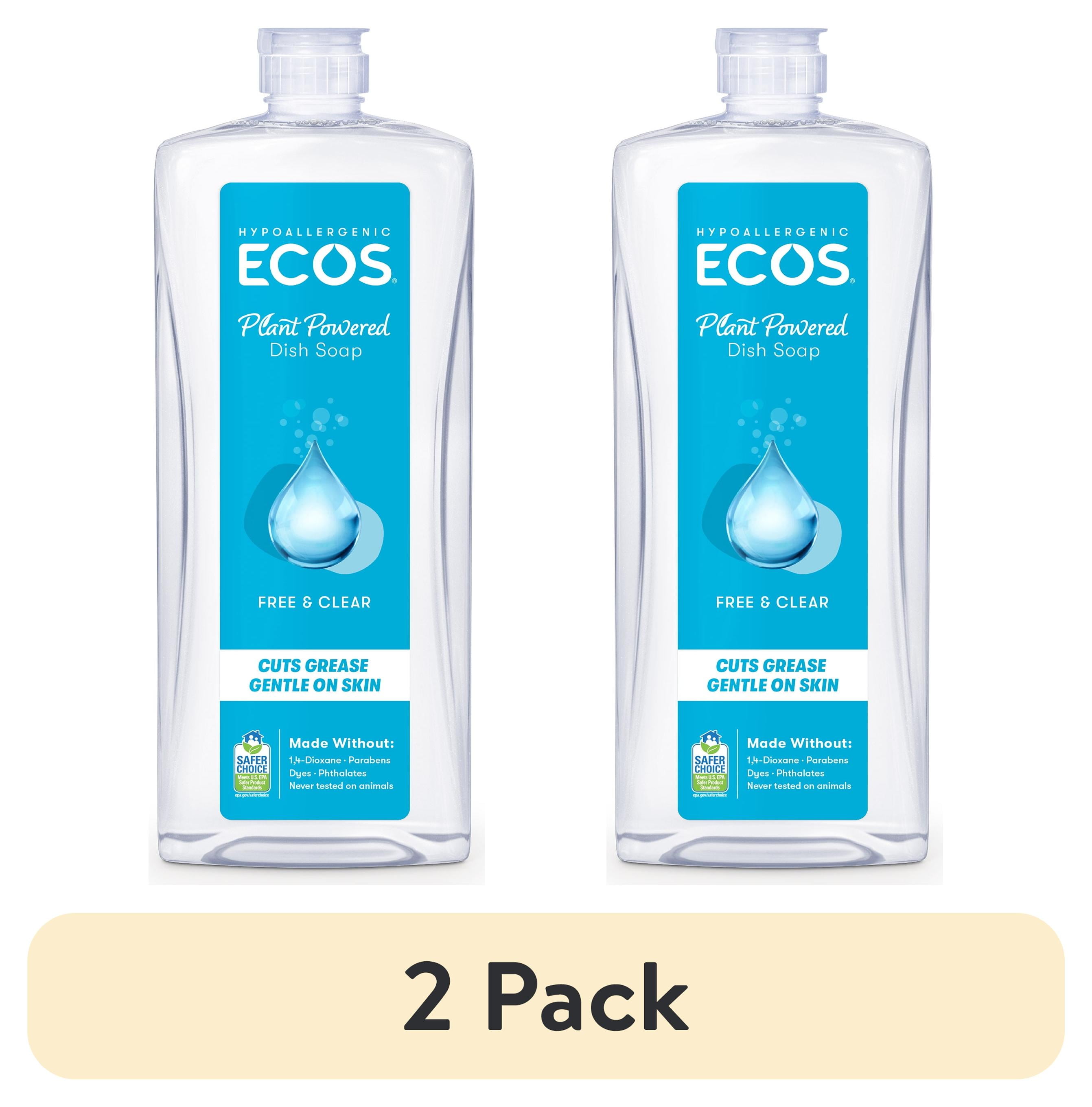 (2 pack) ECOS Hypoallergenic Dish Soap, Free and Clear, 25 Fl Oz