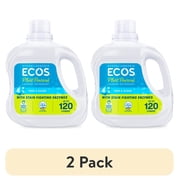 2 pack ECOS Hypoallergenic Liquid Laundry Detergent for Sensitive Skin, Free & Clear, 120 Loads, 110oz
