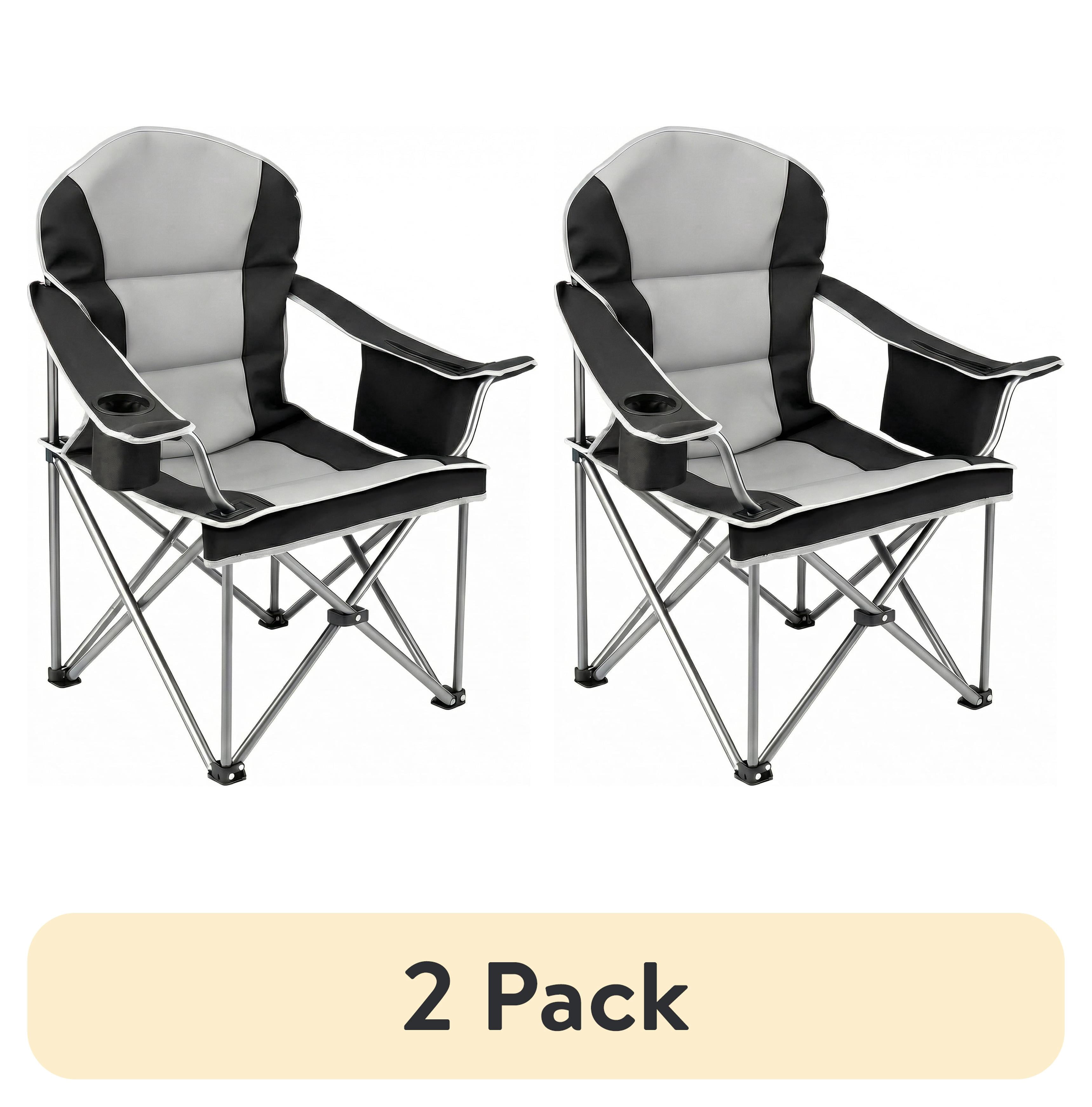 (2 pack) EDX Heavy Duty Camping Chair 500 lb Capacity, Oversized Extra ...