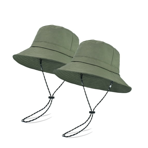 (2 pack) EINSKEY Packable Sun Hat, Foldable Bucket Hat with Clip for Travel on Bag