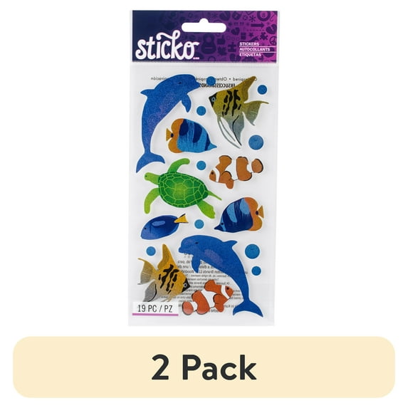 (2 pack) EK Success Sticko Metallic Sea Animal Stickers, 19 Pack