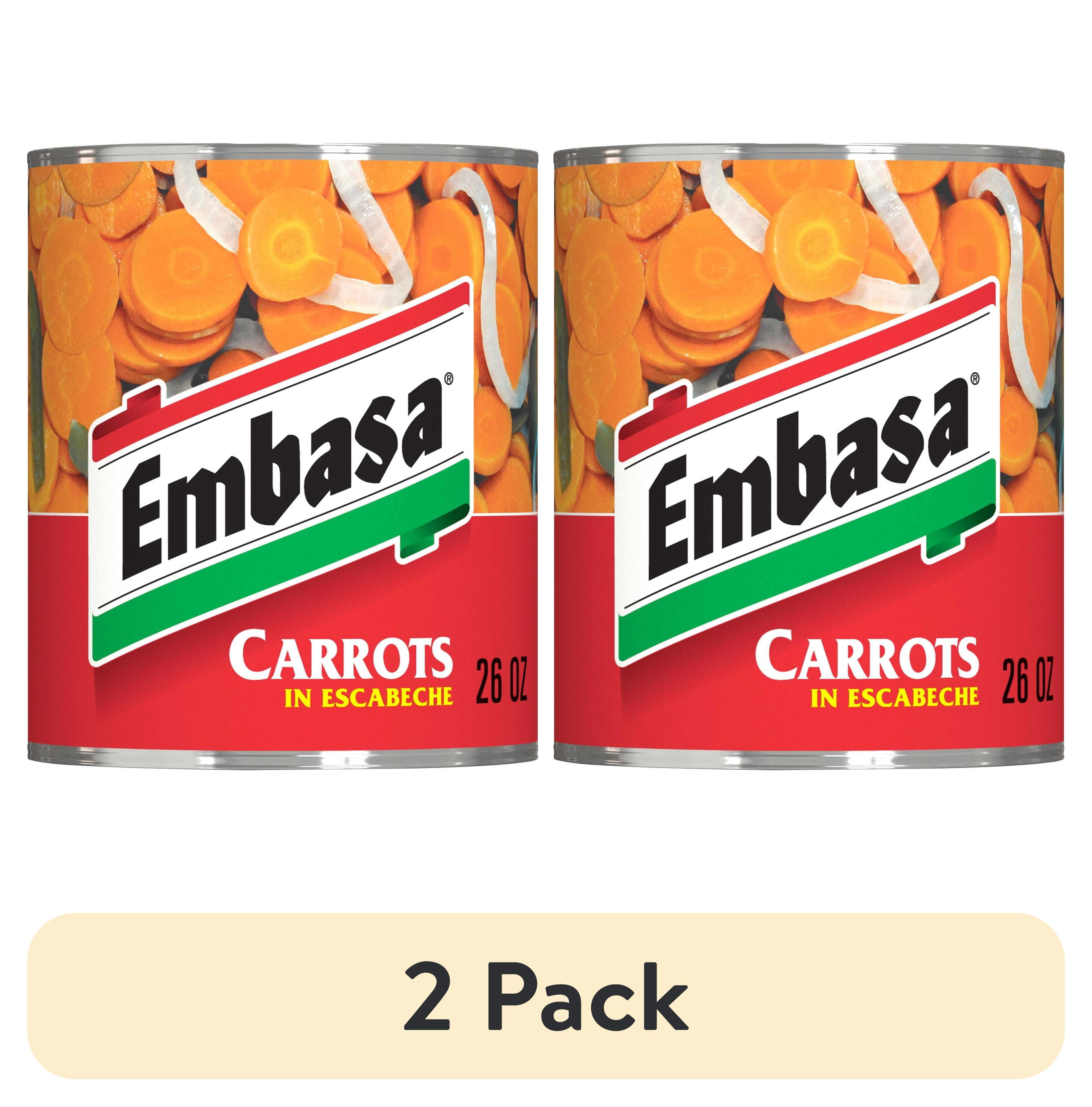 (2 pack) EMBASA Carrots in Escabeche, Shelf-Stable, Kosher, 26 oz Steel Can