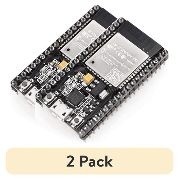 (2 pack) (2 pack) ESP-WROOM-32 ESP32 ESP-32S Development Board with 2.4GHz WiFi and Bluetooth, Dual-Core Microcontroller for Arduino IDE