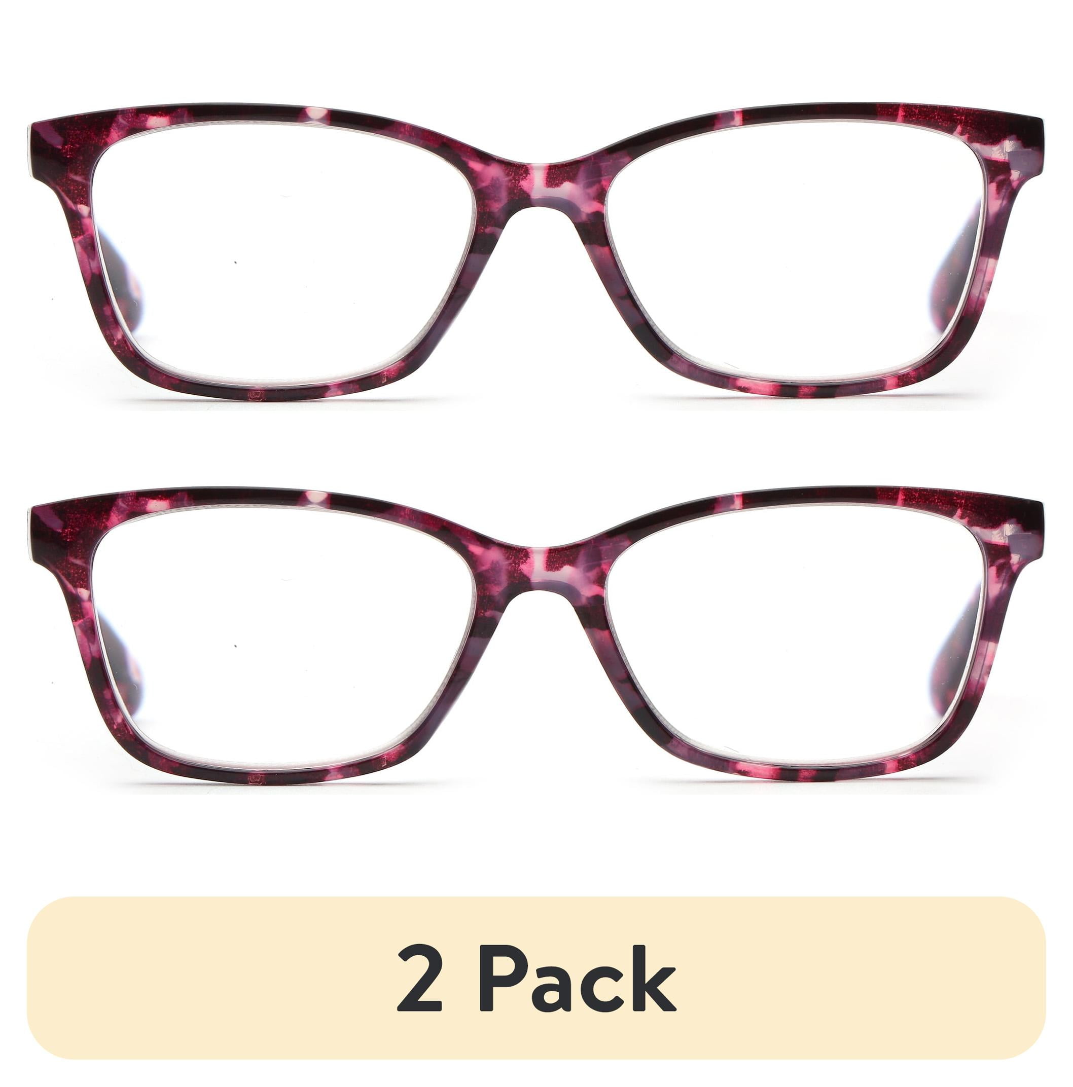 (2 pack) EV1 Maisie Purple Pink Tortoise +2.00 Reading Glasses with Case