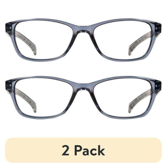 (2 pack) EV1 Nola Crystal Blue +1.25 Reading Glasses with Case