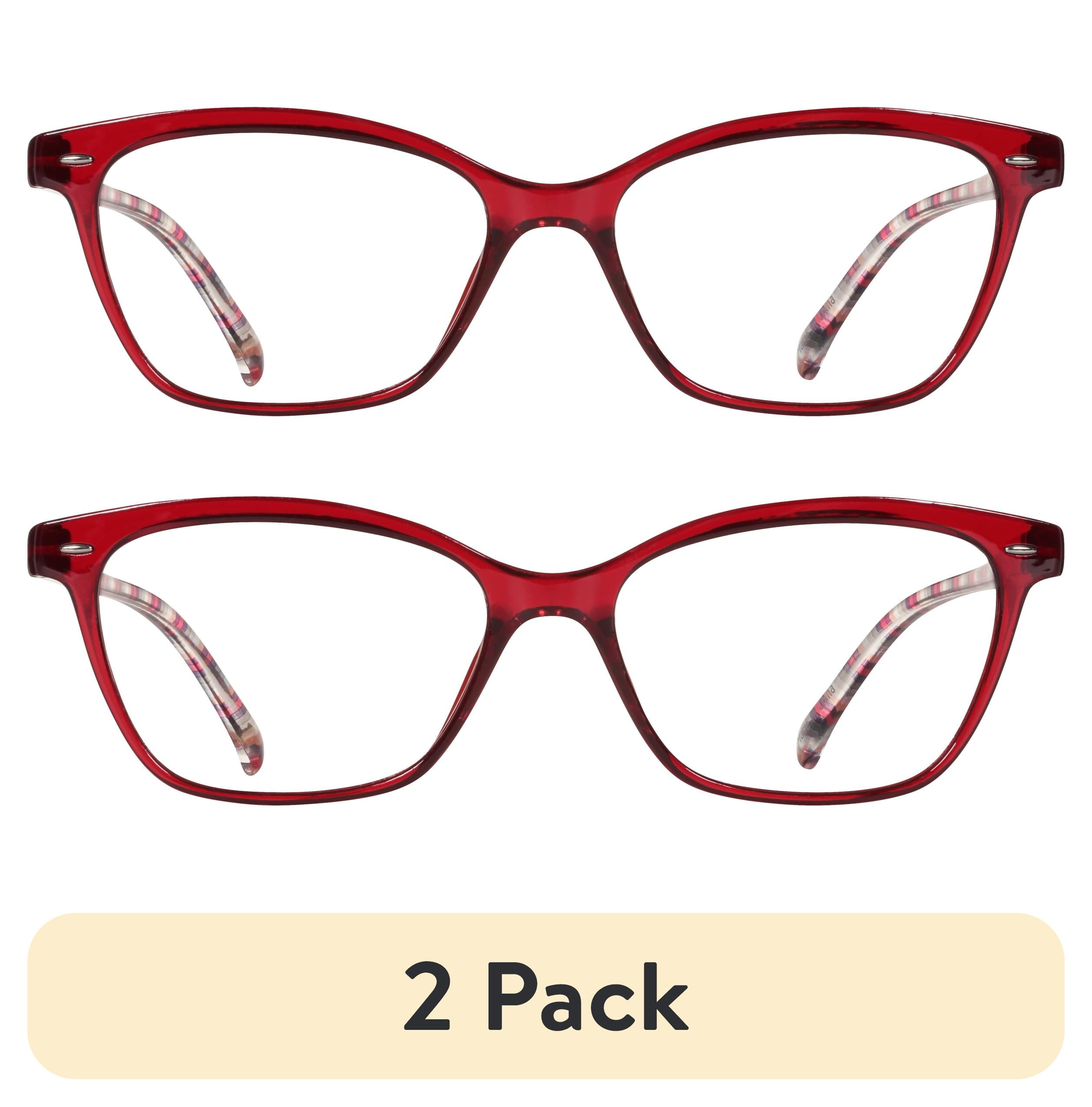 (2 pack) EV1 Pippa Crystal Red +2.00 Reading Glasses with Case