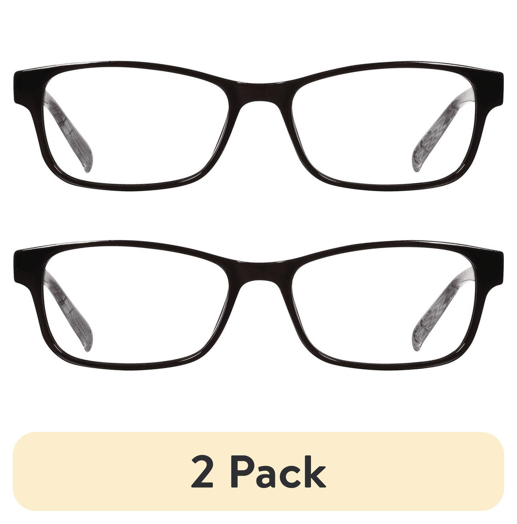 (2 pack) EV1 Skylar Black +1.75 Reading Glasses with Case