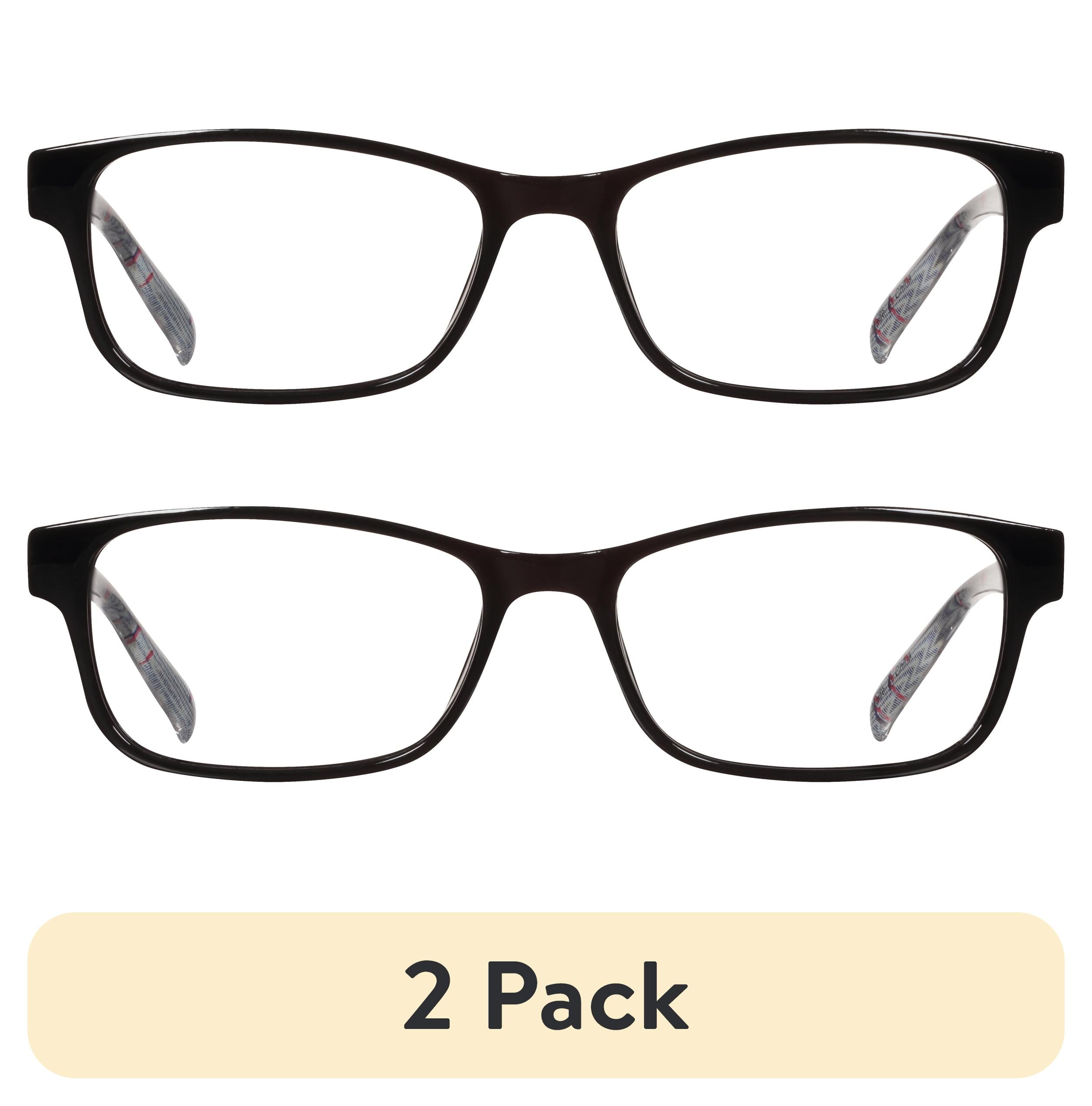 (2 pack) EV1 Skylar Black +2.00 Reading Glasses with Case