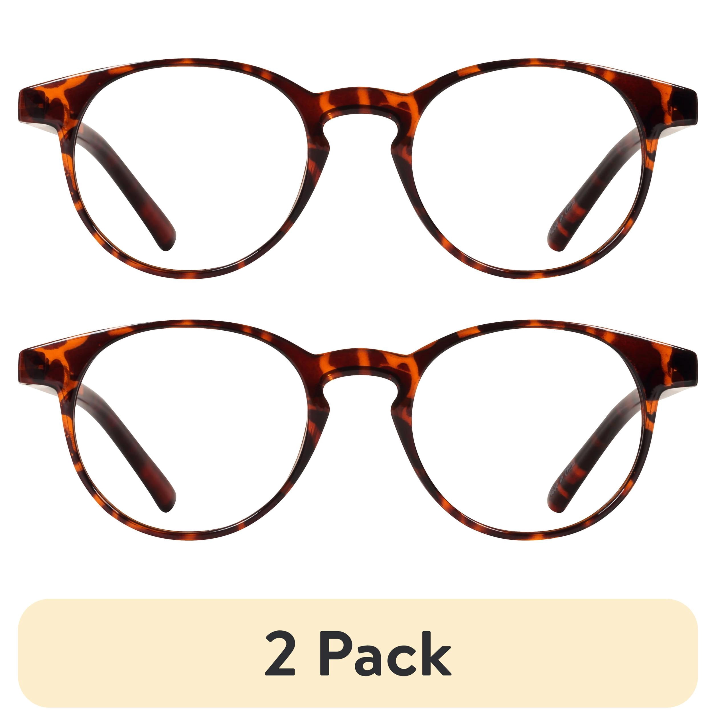 (2 pack) EV1 Pearl Tortoise +2.00 Reading Glasses with Case