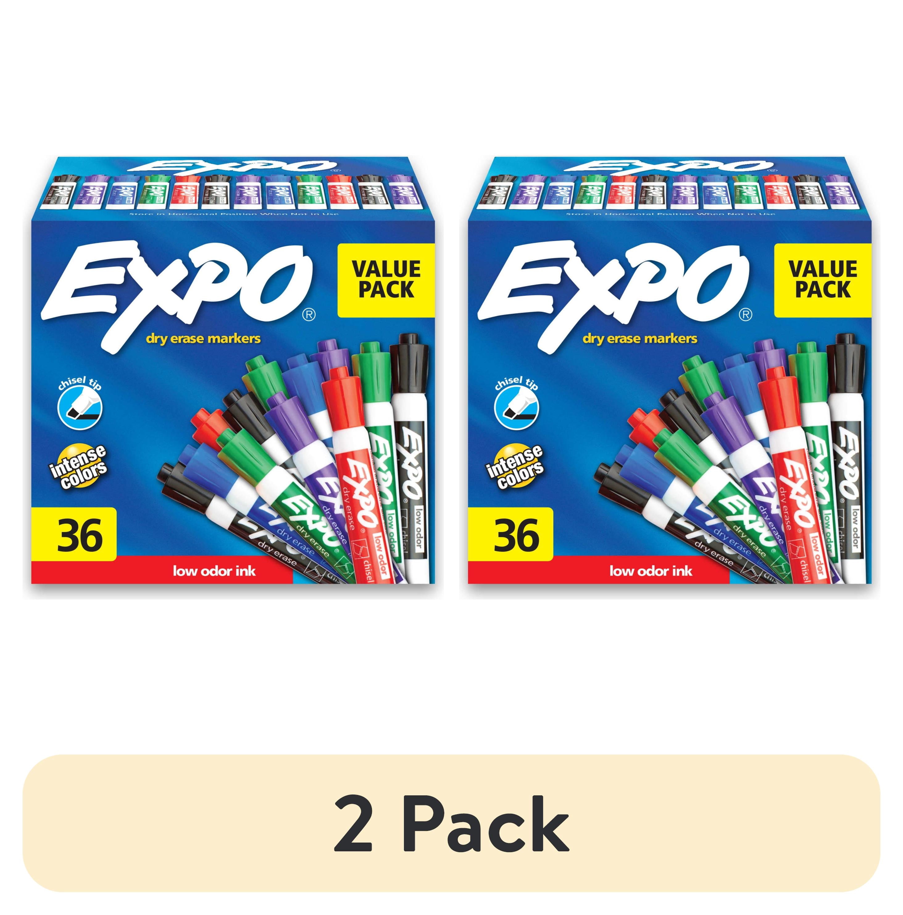 (2 pack) EXPO Dry Erase Markers, Chisel Tip, Assorted Colors, 36 Count