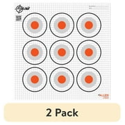 (2 pack) EZ Aim Paper 9-Spot Bullseye Paper Targets, 12" Square, 12-Pack, .39lb, Black