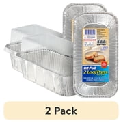 2 pack EZ Foil Disposable Loaf Pans with Lids, 8 x 3.75 in., 2 Count