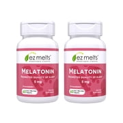 2 pack EZ Melts Dissolvable Melatonin, 5 mg, Sugar-Free, 2-Month Supply, Strawberry-Flavored - 1 Pack