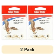 (2 pack) Eagle Claw 038AH-8 Gold Salmon Hook, Size 8, Gold Plated