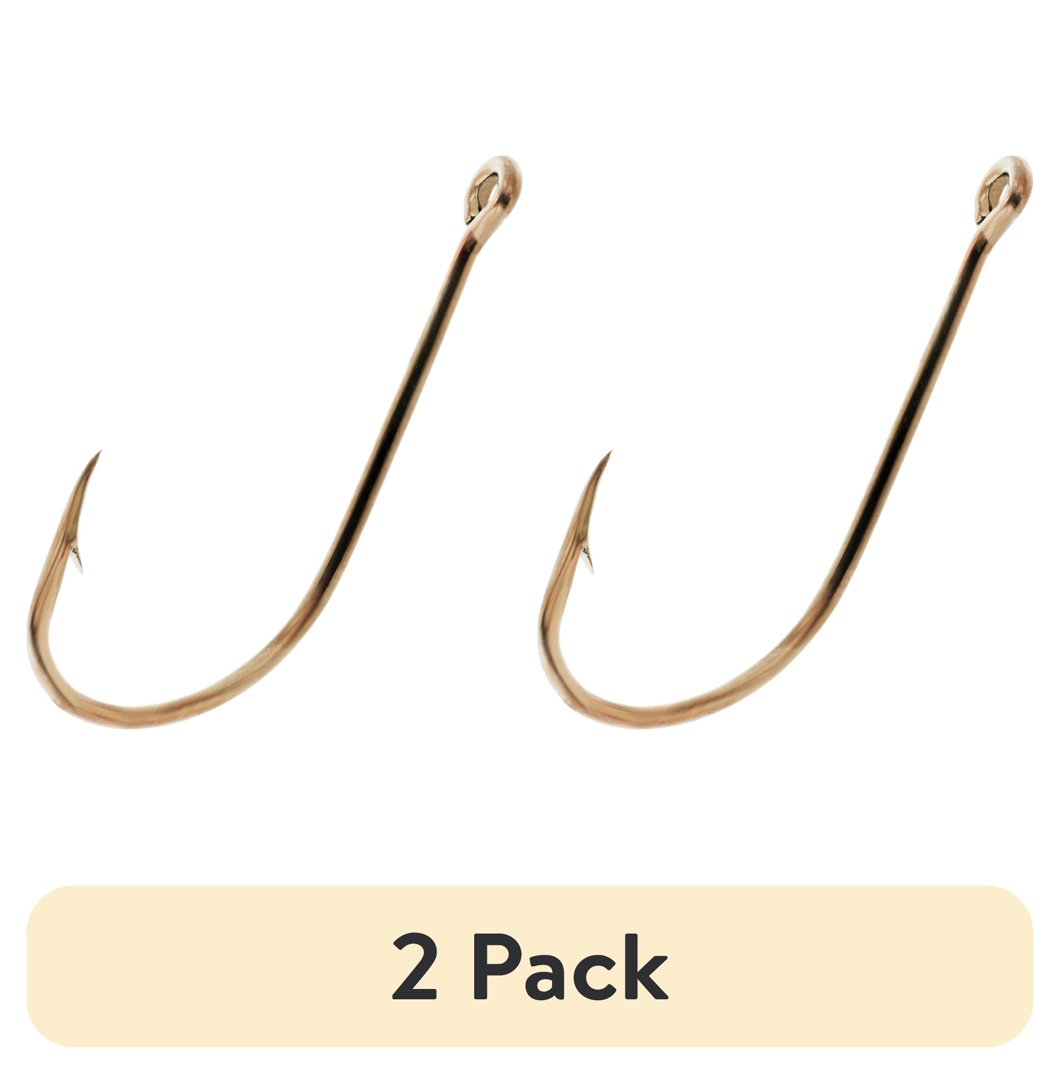 (2 pack) Eagle Claw 084FH-10 Bronze Plain Shank Hook, Size 10