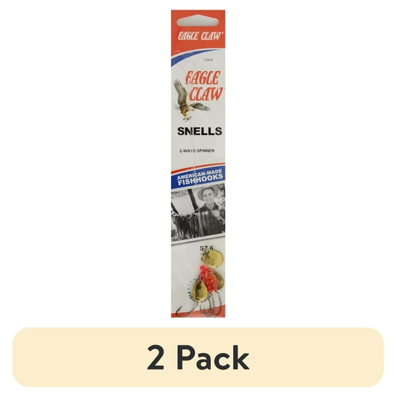 (2 pack) Eagle Claw 129H-6 2-Way Spinner Snell, Bronze with Gold Blades, Size 6 Hook