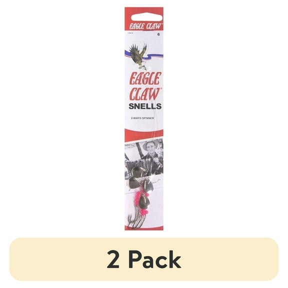 (2 pack) Eagle Claw 129NH-6 2-Way Spinner Snell, Bronze, Size 6