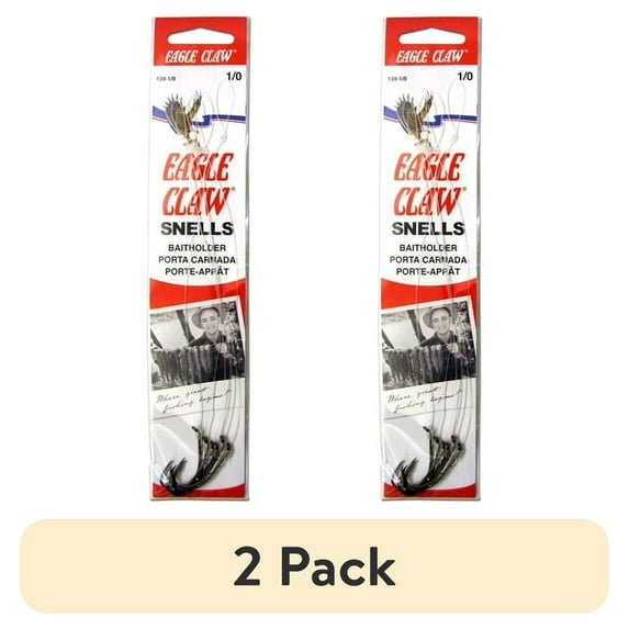 (2 pack) Eagle Claw 139H-10 Baitholder Snell Bronze, Size 10 Hook