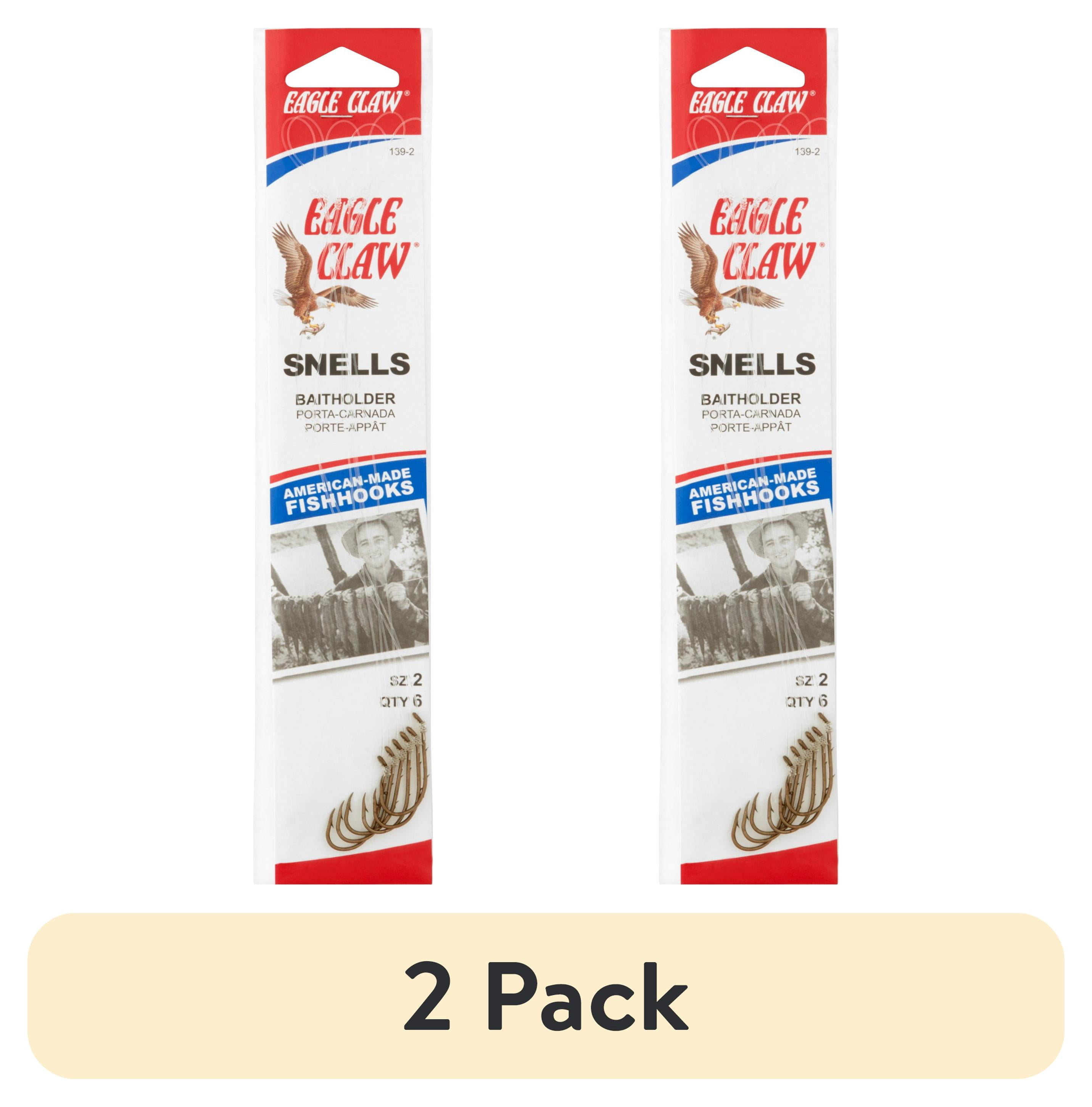 (2 pack) Eagle Claw 139H-2 Baitholder Snell Bronze, Size 2 Hook