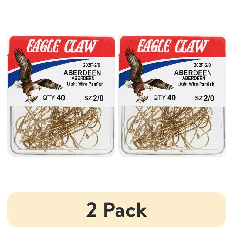 2 pack) Eagle Claw 202FH-2/0 Light Wire Aberdeen Hook, Size 2/0 - Walmart.com 2 pack) Eagle Claw 202FH-2/0 Light Wire Aberdeen Hook, Size 2/0 - Walmart.com