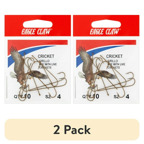(2 pack) Eagle Claw 215AH-4 Cricket Hook, Bronze, Size 4