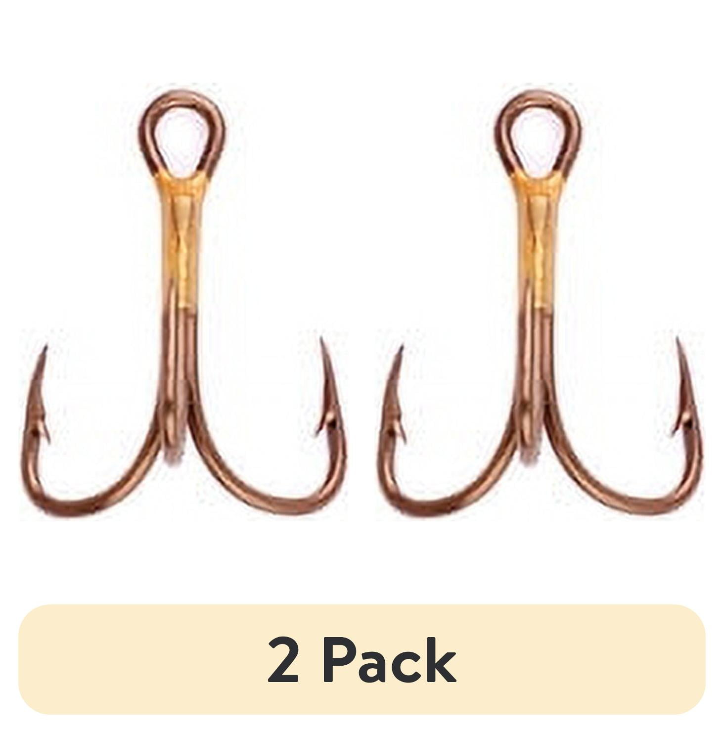 (2 pack) Eagle Claw 374TSH-16 2X Treble Regular Shank Curved Point Hook, Bronze, Size 16