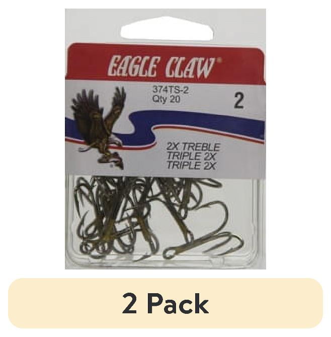 eagle claw treble 374 fishing hooks (2 pack) Eagle Claw 374TSH-2 2X Treble Hook, Bronze, Size 2