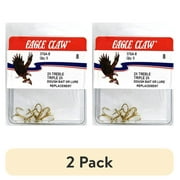 (2 pack) Eagle Claw 376AH-8 2X Treble Hook, Gold, Size 8, 5 Pack