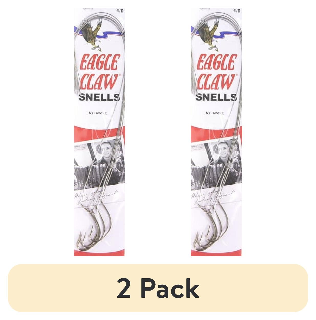 (2 pack) Eagle Claw 424NWH-1/0 Nylawirewith Kahle Hook, Nickel, Size 1/0, 5 Pack