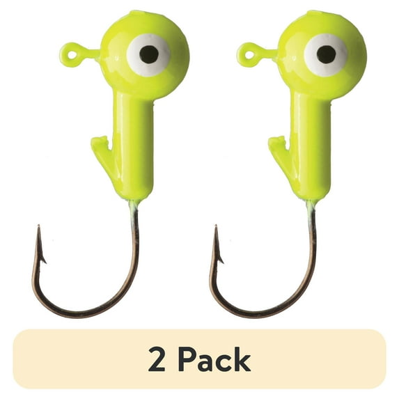 (2 pack) Eagle Claw Ball Head Fishing Jig, Black with Bronze Hook, 1/16 oz., 10 Count