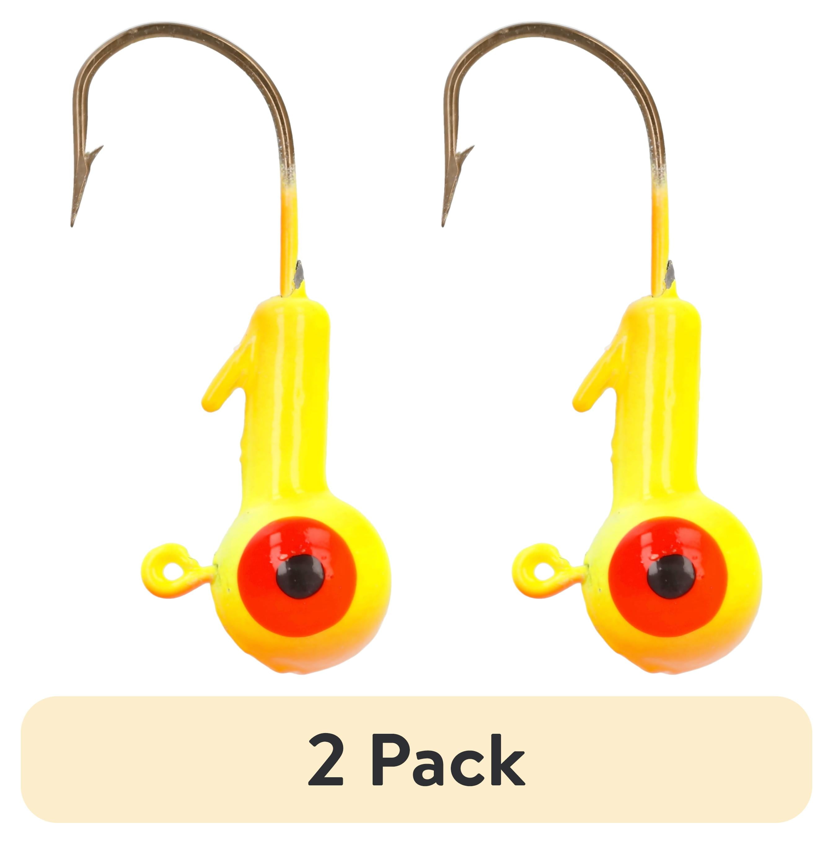 (2 pack) Eagle Claw Ball Head Fishing Jig, Orange & Chartreuse 1/8 oz.