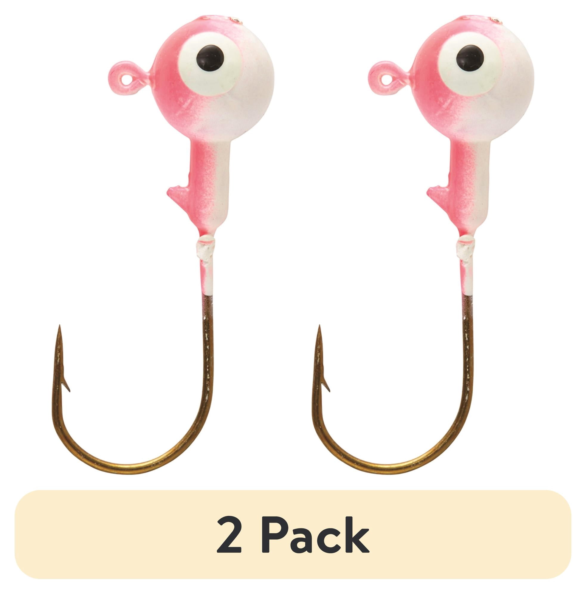 (2 pack) Eagle Claw Ball Head Fishing Jig, Pink & Pearl, 1/16 oz.