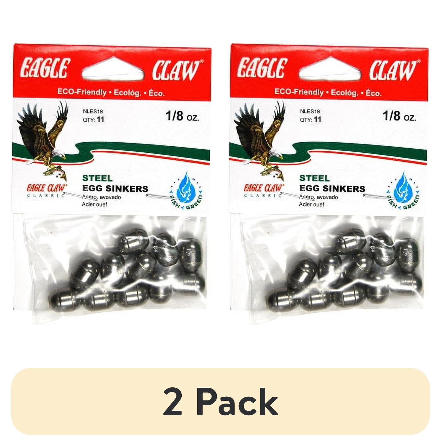 pack) Eagle Claw Fishing, NLES38 Steel Egg Sinker, 3/8 oz
