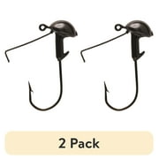 (2 pack) Eagle Claw Lazer Sharp Weedless Stand Up Fishing Jig Head, Black, 1/4 oz., BSUW14
