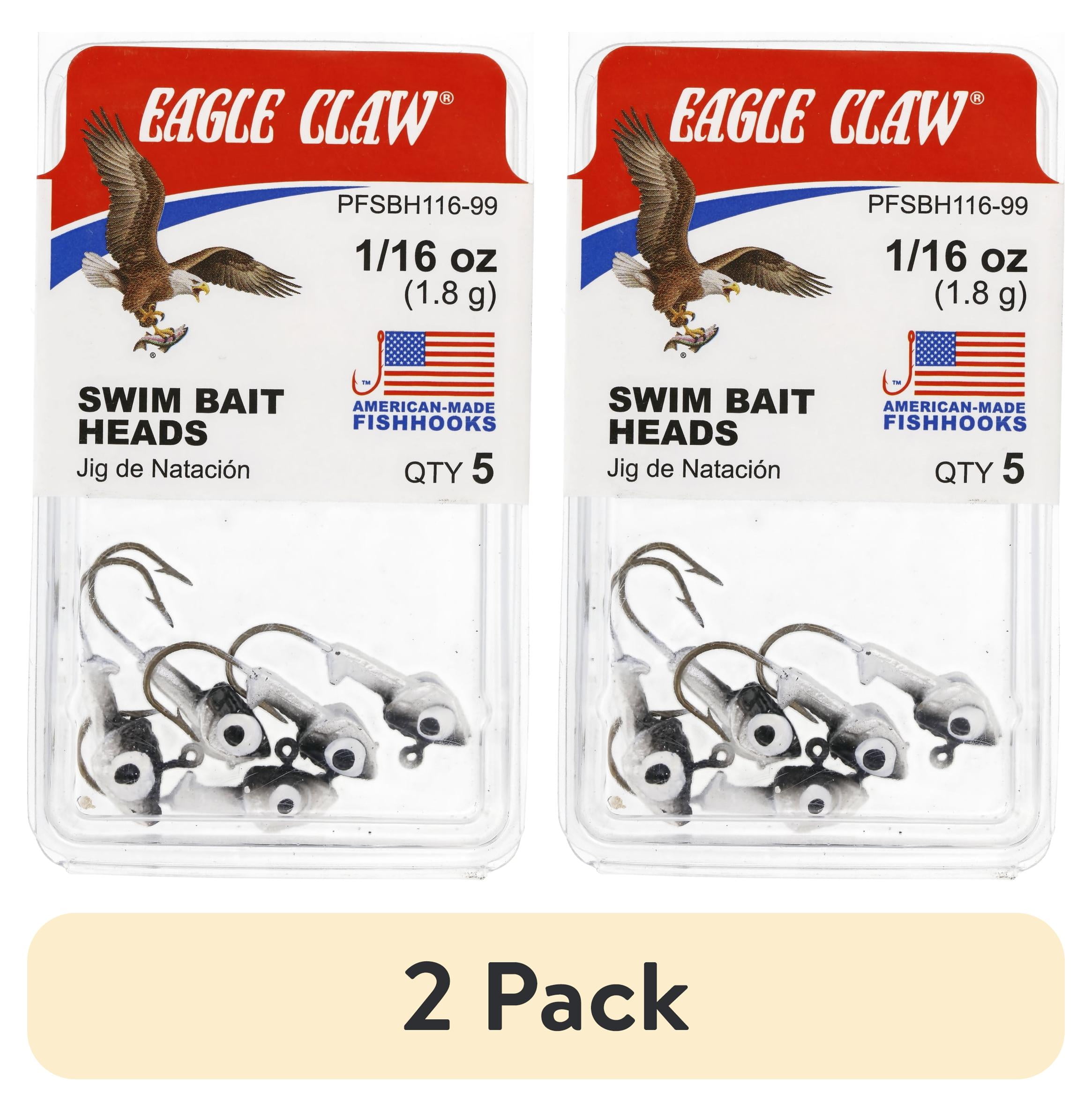 (2 pack) Eagle Claw Panfish Insider Tube Fishing Jig Head, Black Pearl, 1/16 oz.
