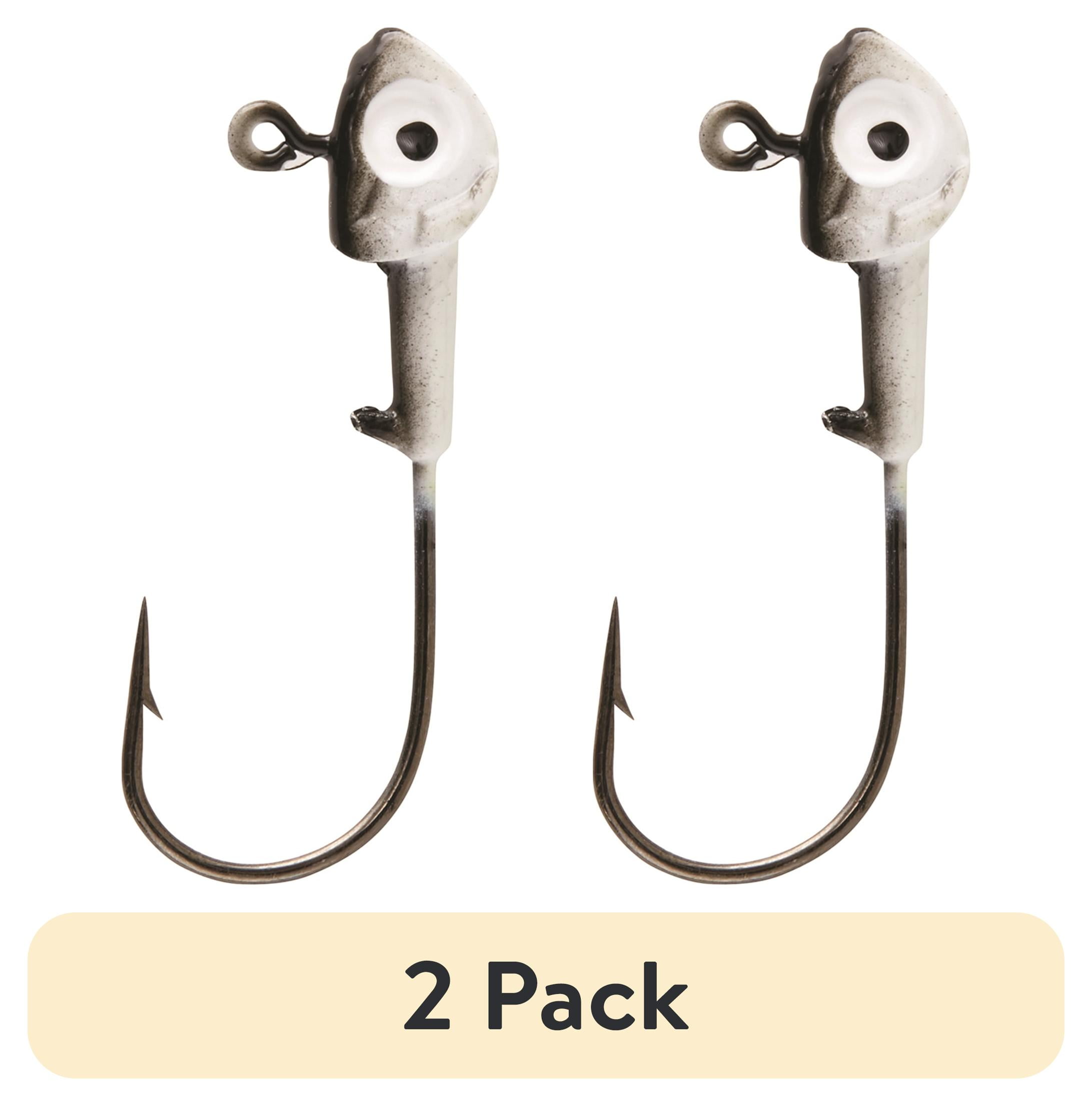 (2 pack) Eagle Claw Panfish Swimbait Head Fishing Jig, Black Pearl, 1/32 oz