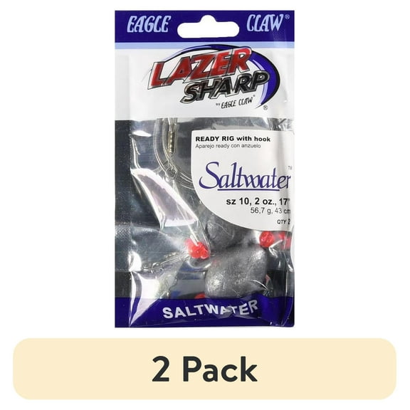 (2 pack) Eagle Claw Ready Rig L1025-2 with 2 oz. Sinker