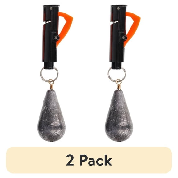 (2 pack) Eagle Claw Snap Weight Trolling Weights Quick Release Line Clip 2 oz. 2 Pack Orange Black