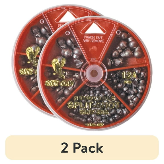 (2 pack) Eagle Claw Split Shot Sinker Sinkers Assortment Size 12